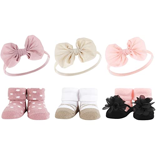 Hudson Baby Girl's Headband and Socks Giftset