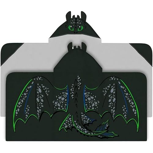 How to Train Your Dragon Toothless Super Soft Bath/Pool/Beach Soft Cotton Terry Hooded Towel Wrap, 24 in x 50 in, (Officially Licensed Product) by Franco