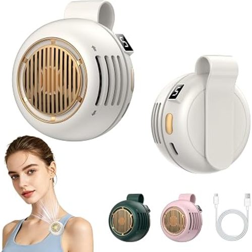 Mini Clip-On Personal Fan, 360° Rotation, LED Speed Display, Quiet Operation, 5 Adjustable Speeds from Gentle Breeze to Strong Airflow, Ultra Light Portable Fan for Stroller Travel Office Gift