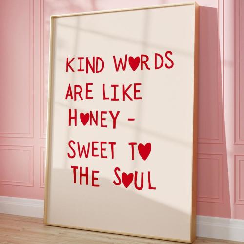 Kind Words Are Like Honey Art Print Minimalist Christian Wal - TikTok Shop