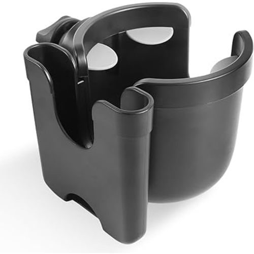 Universal Stroller Cup Holder with Phone Case, 2-in-1 Stroller Accessories with 360° Rotation, Adjustable Drink Holder for Pushchair, Wheelchair, Walker, Uppababy, Nuna, Doona, Rollator