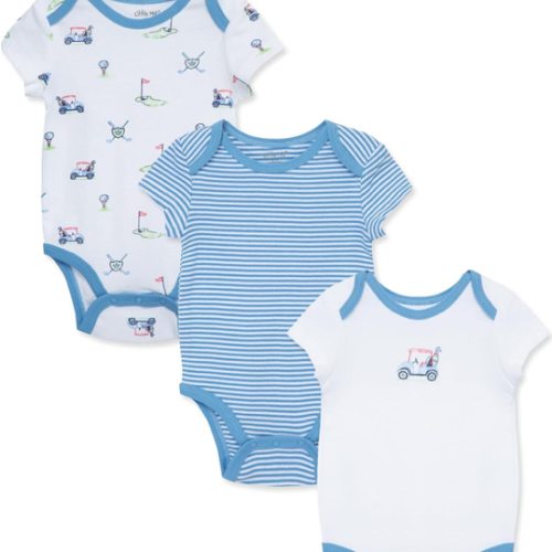 Little Me Clothes for Baby 3-Pack 100% Cotton Scratch Free Tag Bodysuits, Newborn to 9 Months