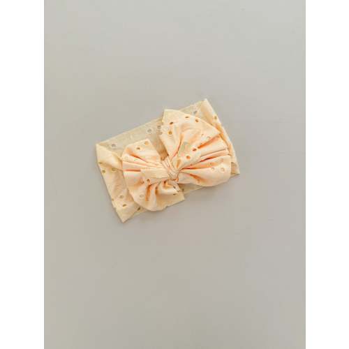 EYELET BOW HEADBAND - LEMON