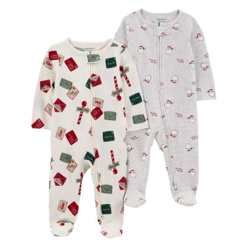 Carter's Child of Mine Baby Holiday Sleep N Play, 2-Pack, Sizes Preemie-6/9 Months