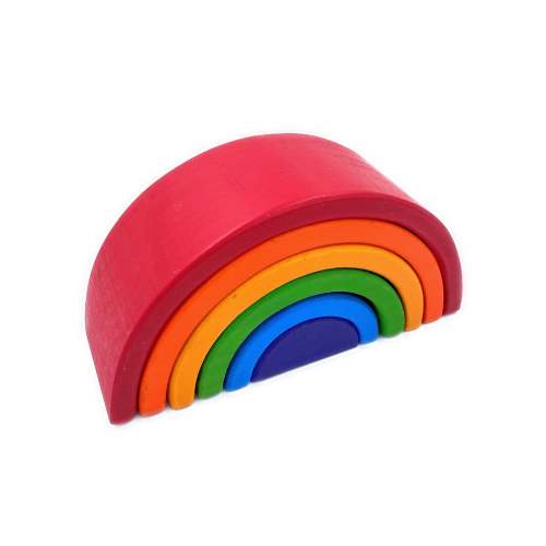 **Pre-order (Ships in 2-3 Weeks)**6 Pcs Small Rainbow Stacking Blocks in Primary Colors