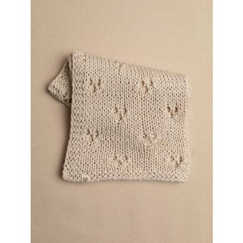 Baby Blanket Hand-Knitted Pointelle