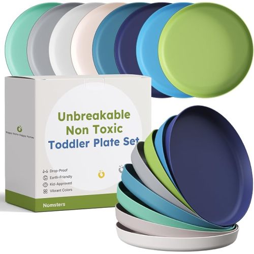 Baby Unbreakable Toddler Plates Set of 8 Dinnerware Dishwasher&Microwave