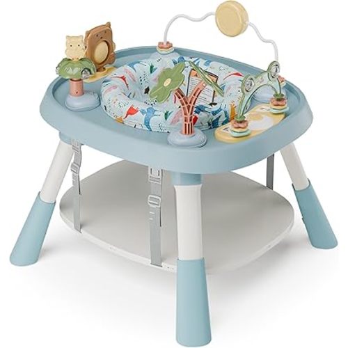 TOLEAD Baby Activity Center, Infant Jumper Activity Center with 5 Infant Toys, Music, Lights, Baby Jumpers and Bouncers, 360°Rotating Seat, Adjustable Heights, Toddler Play Table for 6+ Months (Blue)