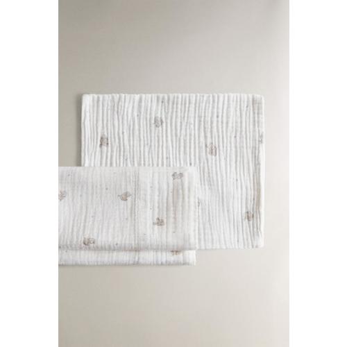 MINI CRIB MUSLIN ELEPHANT SHEET SET