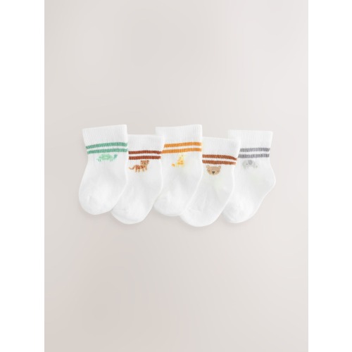 White Stripe Baby Socks 5 Pack (0mths-2yrs)