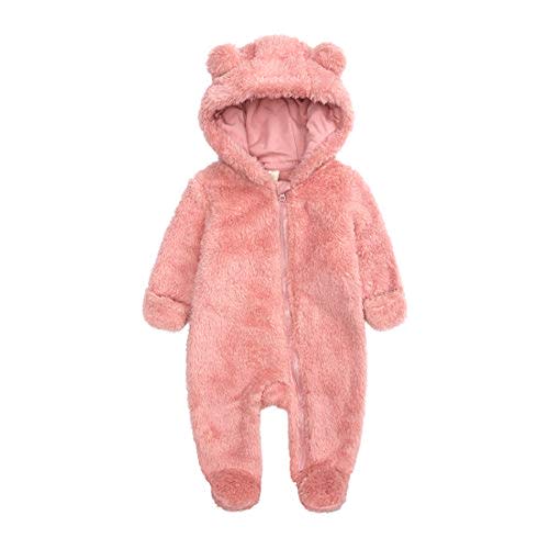 Newborn Baby Snowsuit Fleece Lined Onesie Outfits Warm Hooded Romper for Infant
