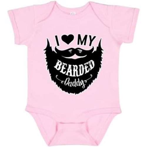 I Love My Bearded Daddy Funny Gift Idea Humor Baby Creeper Boys Girls Infant Bodysuit
