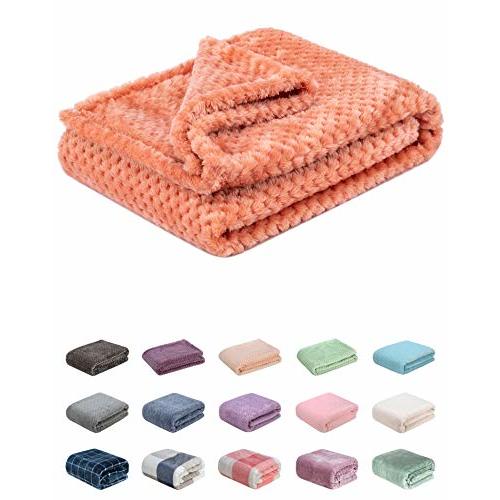 Fuzzy Blanket or Fluffy Blanket for Baby, Soft Warm Cozy Coral Fleece Toddler, Infant or Newborn Receiving Blanket for Crib, Stroller, Travel, Decorative (28Wx40L, XS-Grapefruit)