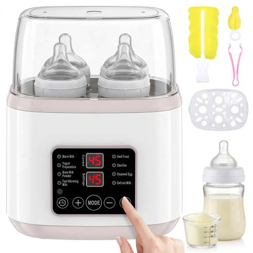 Kailwokk Baby Bottle Warmer, 8-in-1 Breast Milk Heater, Fits 2-4 Bottles, Fast Warming in 3 Mins