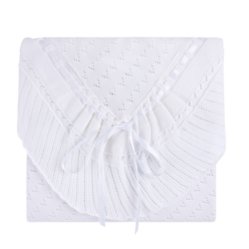 Pointelle Knit Ruffle Blanket | Feltman Brothers
