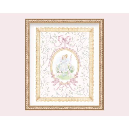 Watercolor Little Bo Peep Art Print: Baby Girl Nursery Decor
