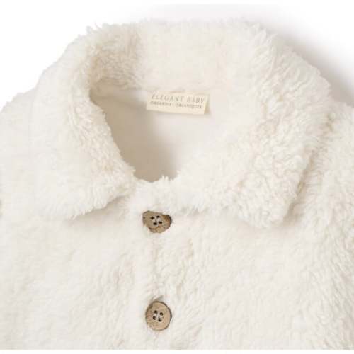 Fairytale Wonderland Whisper Sherpa Teddy Coat, Pink & White - Elegant Baby | Maisonette