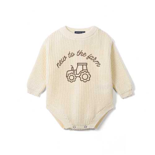 New to the Farm Embroidered Baby Romper, Tractor Coming Home Outfit, Farm Baby Outfit, Little Future Farmer Gift, Baby Announcement