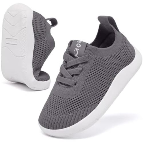 MORENDL Toddler Wide Toe Box Barefoot Shoes Baby First Walking Shoes Boys Girls Non-Slip Zero Drop Minimalist Sneakers