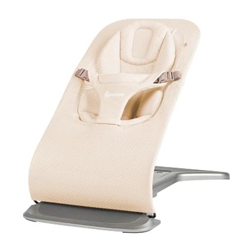 Ergobaby Evolve 3-in-1 Bouncer Seat for Babies and Toddlers 5.5-25lbs - Multi Position Baby Rocker Seat with Adjustable Heights, Secure Harness, Newborn Insert - Grey