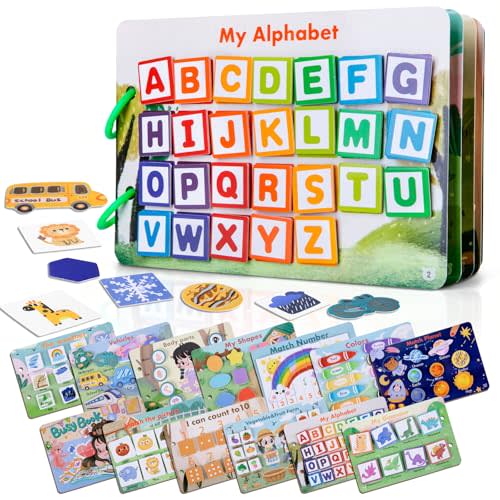 NAHSHON 12 Themes Small Montessori Busy Book Learning Toys for Kids 3-5 | Preschool Learning Activities Educational Sorting Toys for Kids 3 Year Old, Autism Sensory Fine Motor Matching Games