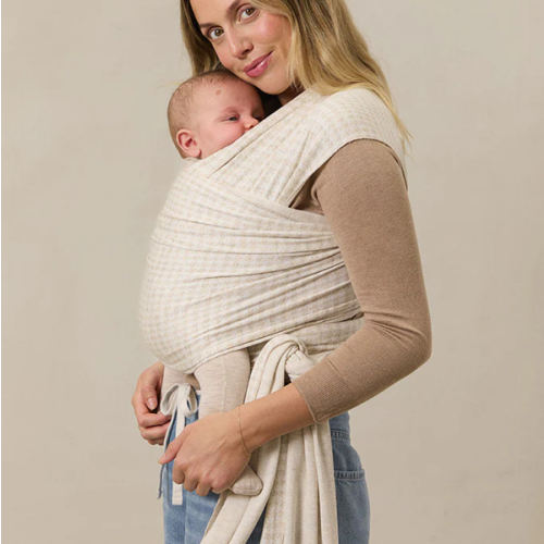 Solly Baby Cream Houndstooth Wrap