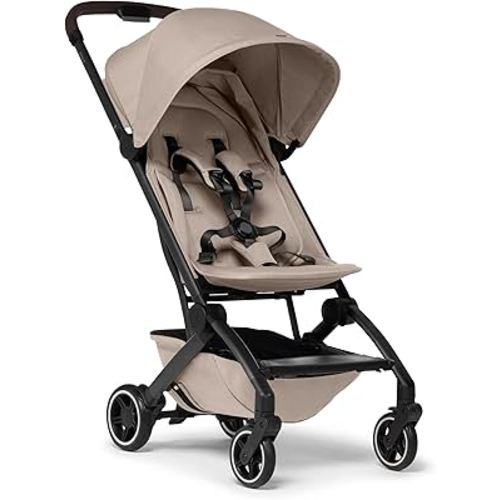 Joolz AER+ Lightweight & Compact Travel Stroller - Portable One-Hand Fold Design - Ergonomic Seat for Infant & Toddler (up to 50 lb) - XXL Sun Hood - Stroller for Airplane -Travel Pouch - Sandy Taupe