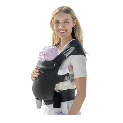 GROWNSY Baby Carrier Newborn to Toddler, Cozy Baby Wraps Carrier, Ergonomic Baby Carrier with Head Support, Deep Grey