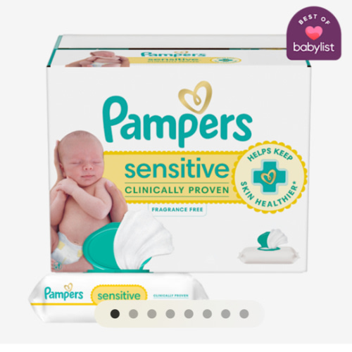 Pampers Sensitive Baby Wipes, Water Based, Hypoallergenic and Unscented, 8 Flip-Top Packs, 4 Refill Packs (1008 Wipes Total)