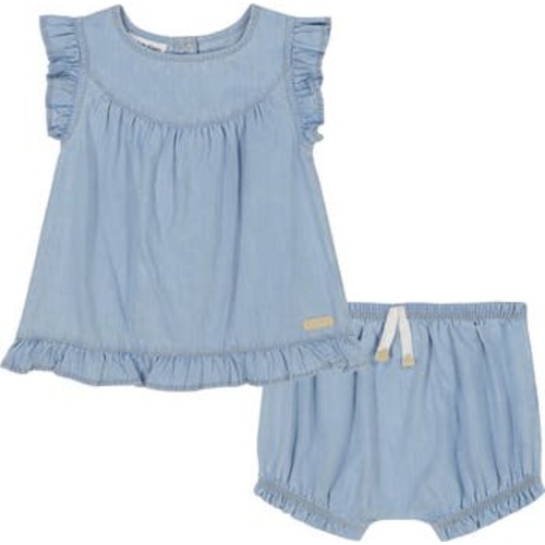 Calvin Klein Ruffle Chambray Top & Shorts Set | Nordstromrack