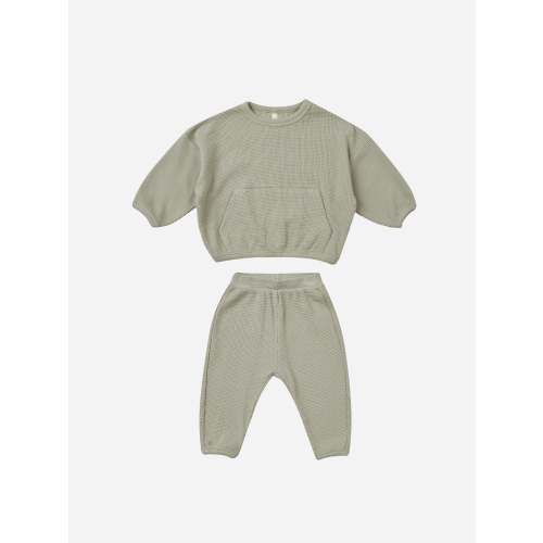 Waffle Slouch Set || Sage