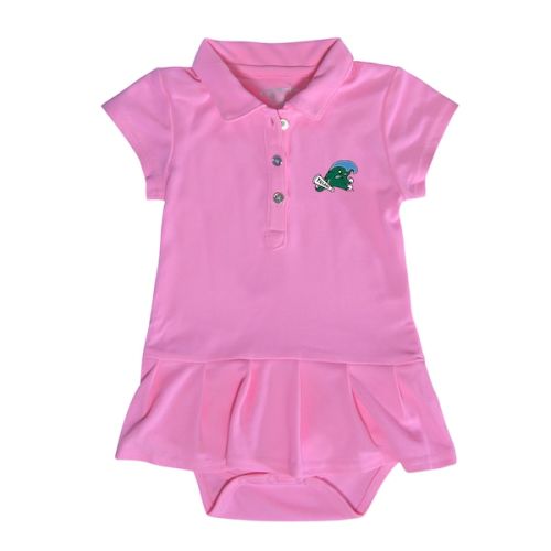 Girls Infant Garb Pink Tulane Green Wave Caroline Cap Sleeve Polo Dress