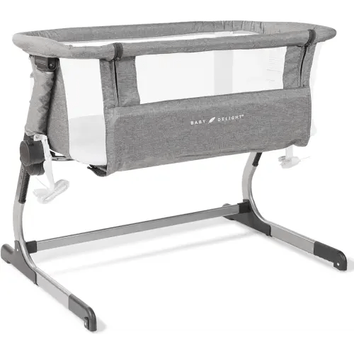 Baby Delight Beside Me Dreamer Bassinet | Bedside Sleeper | 6-Position Height Adjustment | Charcoal Tweed