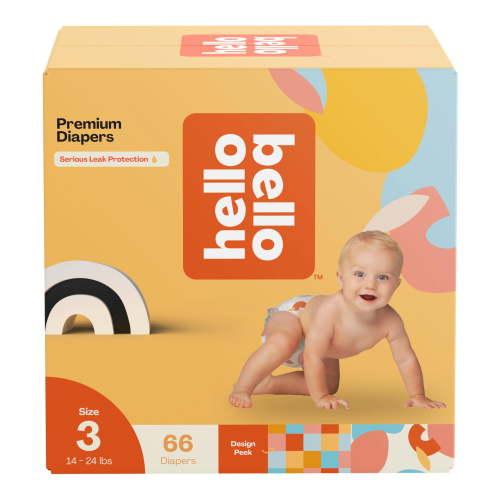 Hello Bello Premium Diapers Size 3, Honeysuckle Designs, 66ct Club Box, Hypoallergenic and Extra Absorbent