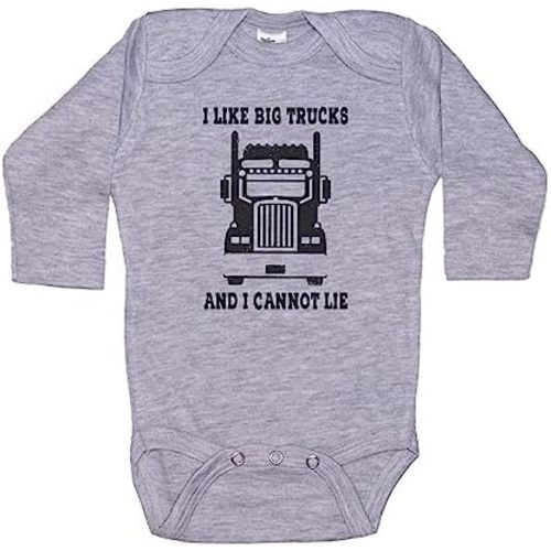 Ebenezer Fire I Like Big Trucks And I Cannot Lie/Semi Truck Onesie/Funny Newborn Bodysuit