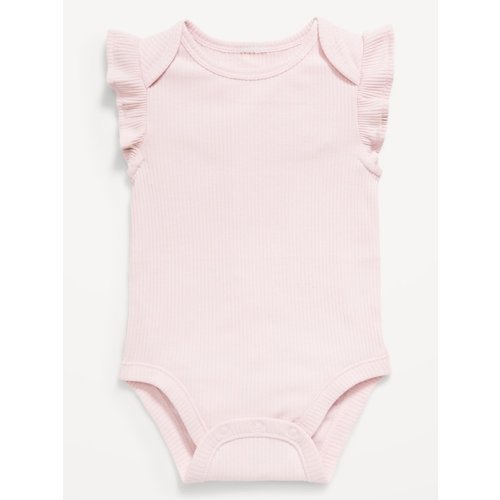 Ruffle-Sleeve Ribbed Bodysuit for Baby