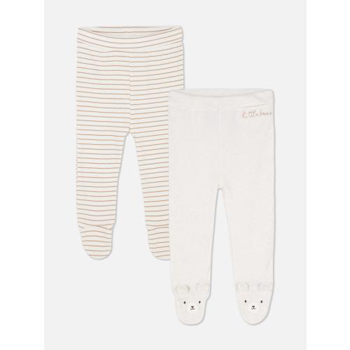 0-18mths | 2pk Footed Leggings