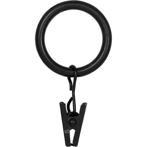 Kenney Window Curtain Clip Rings, Set of 14, Black