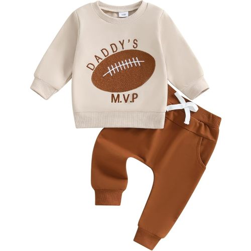 CIYCUIT Baby Boy Outfits Embroidered Sweatshirt Pants Set Fall Winter Clothes