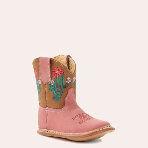 Roper Infant Cowbaby Pink Cactus Round Toe Boot
