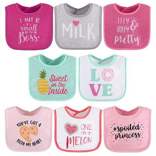 The Peanutshell 8-Pack Sayings Terry Bibs