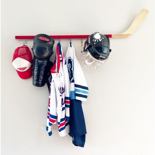 Hockey Stick Hat Rack for Caps Coats Jerseys Equipment Backpacks and more