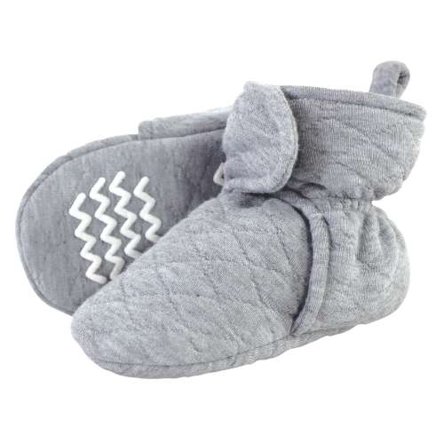 Hudson Baby Baby Quilted Booties, Heather Gray