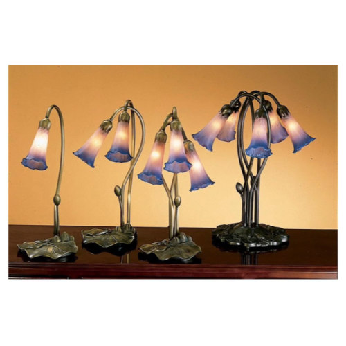 Pink And Blue Pond Lily 16 Inch Accent Lamp | Capitol Lighting