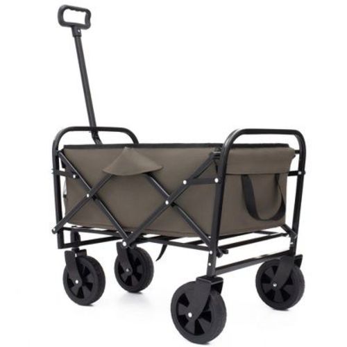 CAVINAS 3-in-1 Folding Wagon for Camping,Shopping Cart with All-Terrain Wheels,Dual-Layer Storage Beach Wagons for Camping Shopping