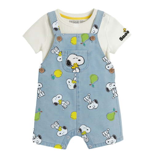 Peanuts Snoopy Baby Boy Shortall Set, Sizes 0/3 Months-24 Months