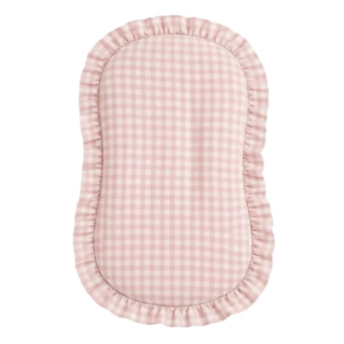 Pink Gingham Ruffle Baby Lounger Cover Default Title