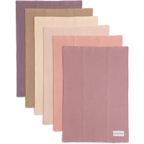 Comfy Cubs Baby Burp Cloths Set (Pack of 6) - Large, 6-Layer, Ultra Absorbent 100% Cotton for Infant Spit-Up, Drool, and Messes - Soft, Gentle, Thoughtful New Born Baby Gifts, Multi Girl