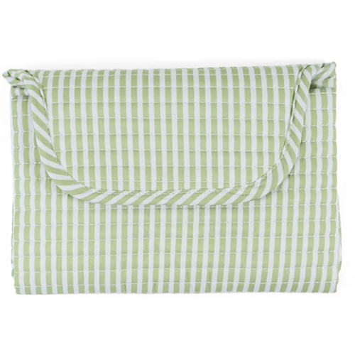 Sage Pimlico Stripe Quilted Changing Mat