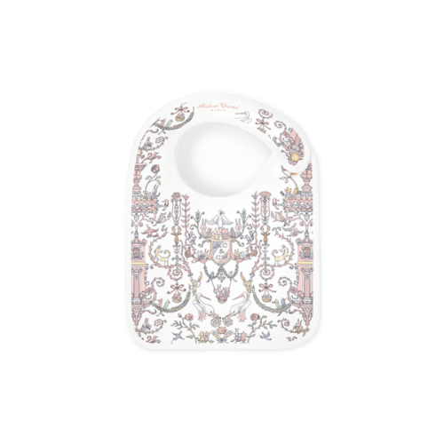 Satin Bib - Toile de Jouy Pink – Atelier Choux & Caitlin Wilson